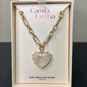 Camila Coelho | White Quartz Semi-Precious Pendant Necklace